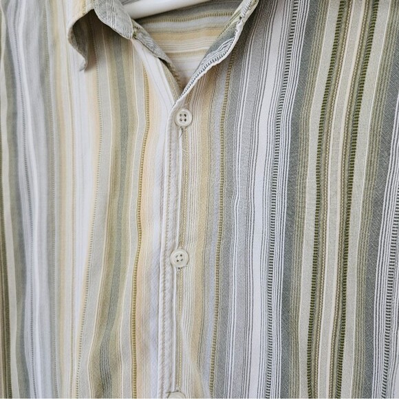 VTG Tommy Bahama Shirt Mens XXL Green Tencel Lyocell L/S Button Down Striped GUC - Picture 10 of 11